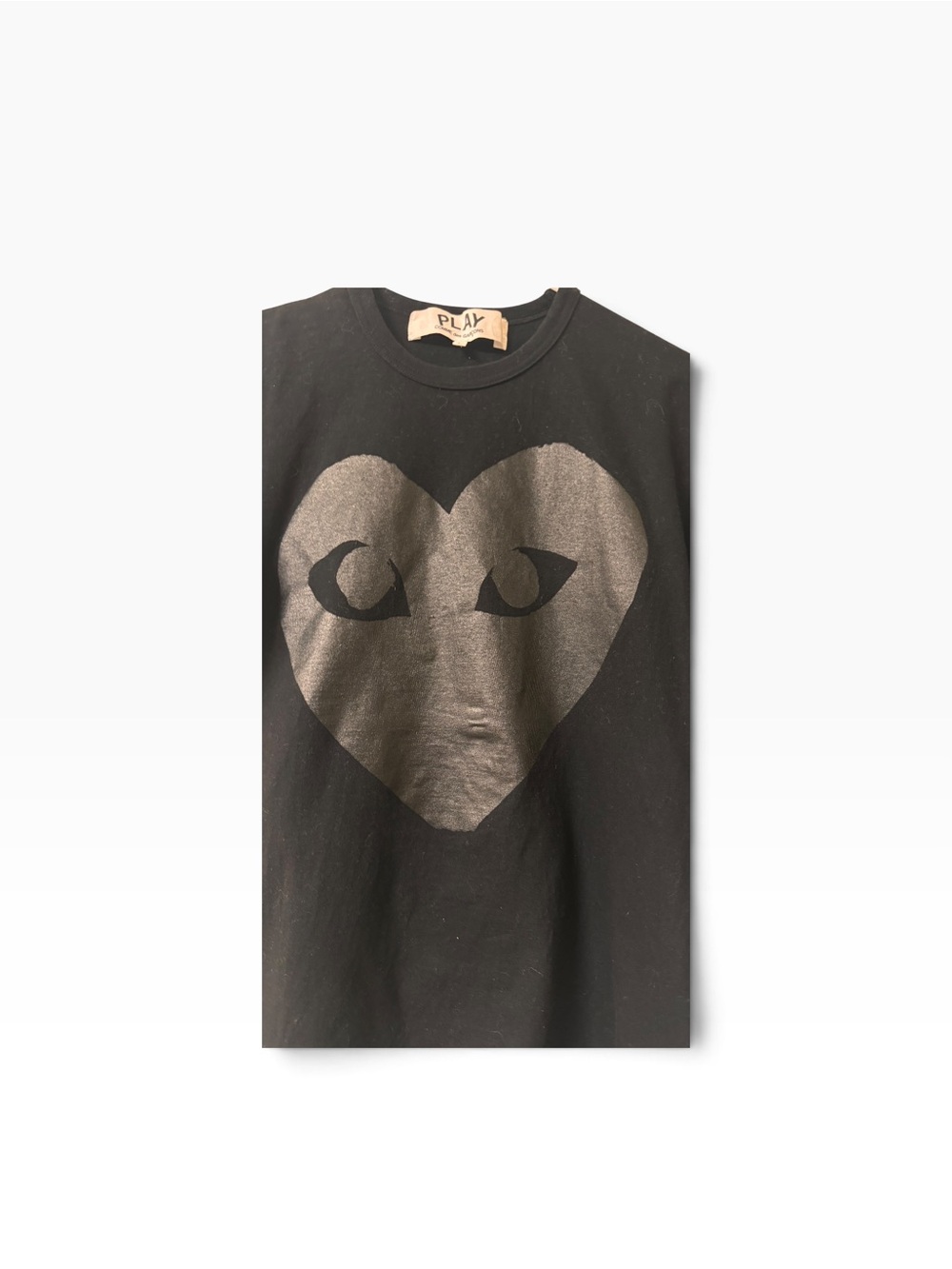 Commes Des Garcons Play Large Graphic Heart in chrome black  heart back shirt